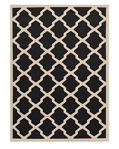 Safavieh Courtyard Indoor/Outdoor Rug, Black/Beige, 5' 3 x 7' 7