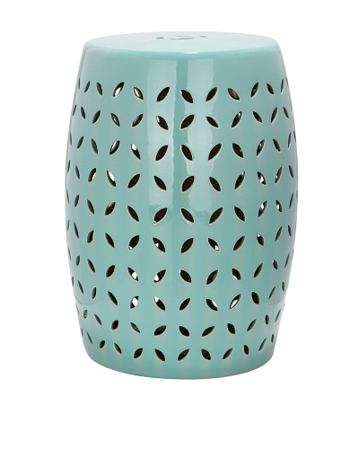 Safavieh Lattice Petal Garden Stool, Robins Egg Blue