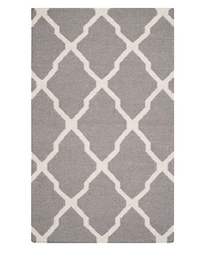 Safavieh Dhurrie Rug, Dark Grey/Ivory, 3' x 5'