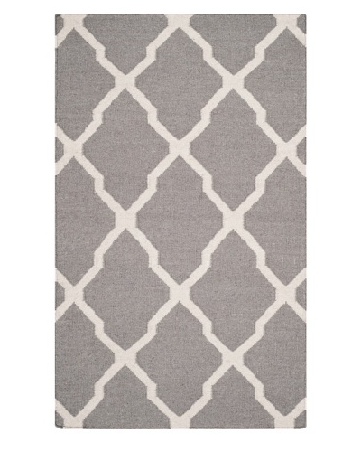 Safavieh Dhurrie Rug, Dark Grey/Ivory, 3' x 5'