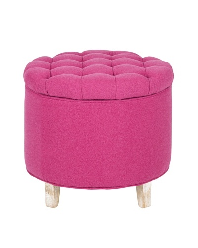 Safavieh Amelia Tufted Storage Ottoman, Berry