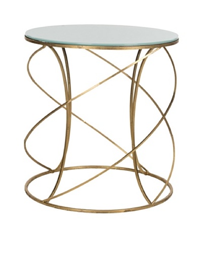 Safavieh Cagney Accent Table, Gold/White Glass Top