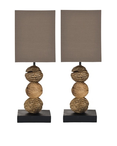 Safavieh Set of 2 Samantha Mini Table Lamps, Natural