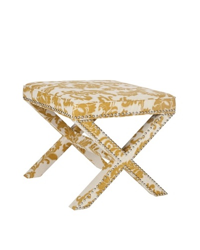 Safavieh Palmer Ottoman, Maize/Beige Print