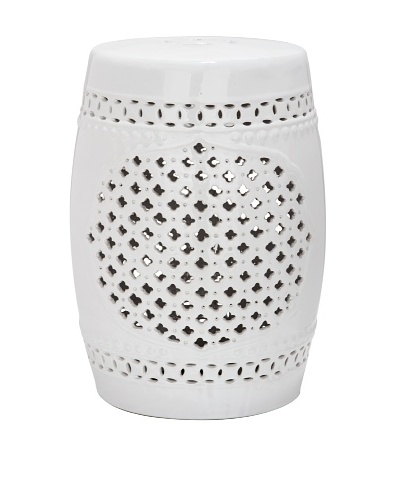 Safavieh Quatrefoil Garden Stool, White