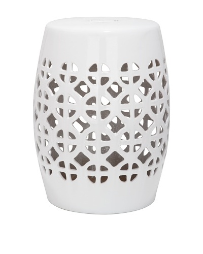 Safavieh Circle Lattice Garden Stool, White