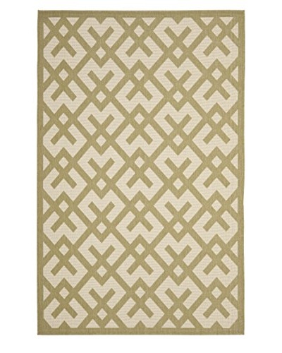 Safavieh Courtyard Indoor/Outdoor Rug, Beige/Green, 4' Square