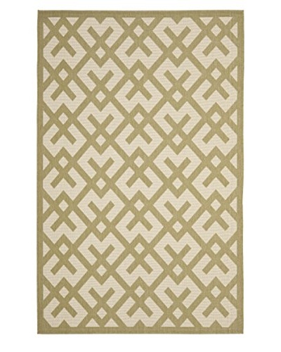 Safavieh Courtyard Indoor/Outdoor Rug, Beige/Green, 4' Square