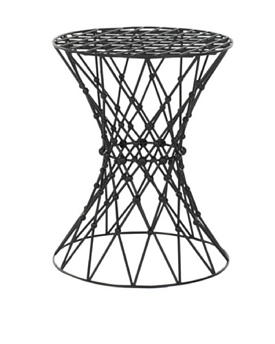 Safavieh Home Collection Clive Steelworks Iron Wire Stool, Black Matte