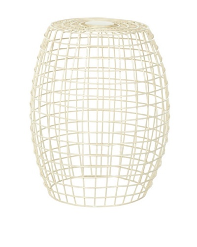 Safavieh Home Collection Maddy Steelworks Iron Grid Stool, Off White