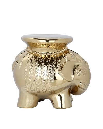 Safavieh Ceramic Elephant Stool, Gold