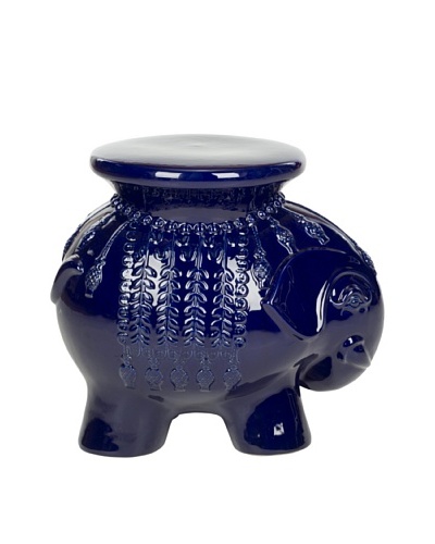 Safavieh Ceramic Elephant Stool, Navy