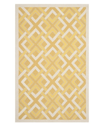 Safavieh Martha Stewart Woven Lattice Rug, Gold/Ivory, 3′ x 5′