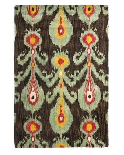 Safavieh Hand-Tufted Wool Ikat Rug [Charcoal/Blue/Multi]