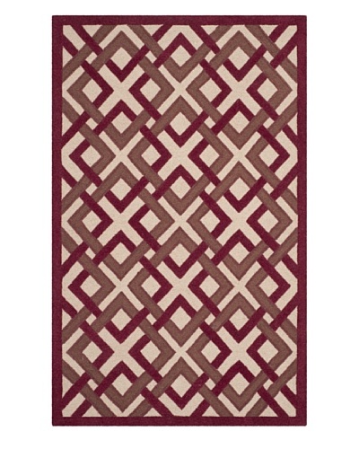 Safavieh Martha Stewart Woven Lattice Rug, Ivory/Red, 3′ x 5′