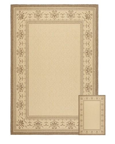 Safavieh Set of 2 Courtyard Indoor/Outdoor Rugs, Natural/Brown, 6' 6 x 9' 6/1' 8 x 2' 8