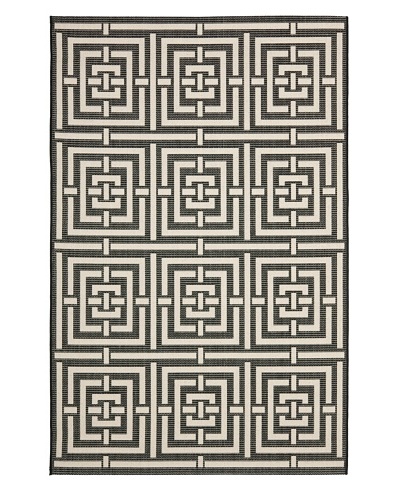 Safavieh Courtyard Indoor/Outdoor Rug [Black/Bone]