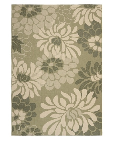 Safavieh Courtyard Indoor/Outdoor Rug, Cream/Green, 6′ 7″ x 9′ 6″