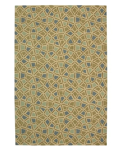 Safavieh Martha Stewart Spring Wheel Mosaic Rug, Milk Pail Blue, 3′ 9″ x 5′ 9″