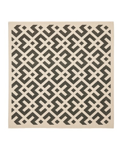 Safavieh Courtyard Indoor/Outdoor Rug, Black/Beige, 7' 10 Square
