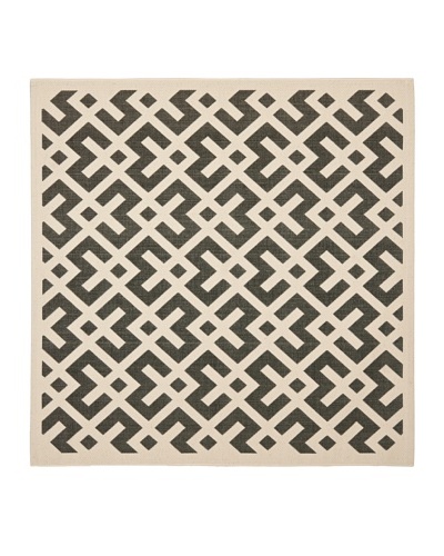 Safavieh Courtyard Indoor/Outdoor Rug, Black/Beige, 7' 10 Square