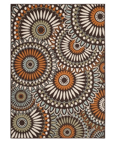 Safavieh Veranda Indoor/Outdoor Rug, Chocolate/Terracotta, 2′ 7″ x 5′