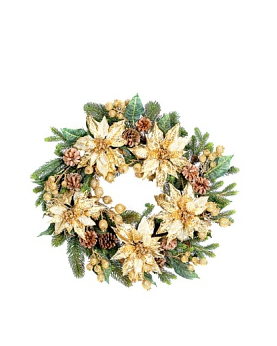 Sage & Co. Golden Poinsettia Wreath