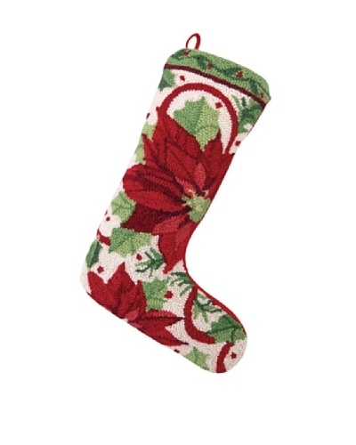 Sally Eckman Roberts Joyful Poinsettia Hook Stocking