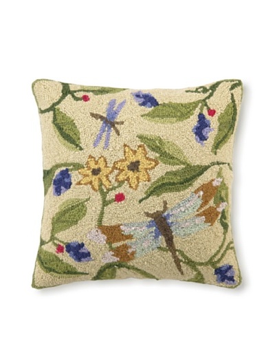 Sally Eckman Roberts Dragonfly Dance 18″ x 18″ Hook Pillow