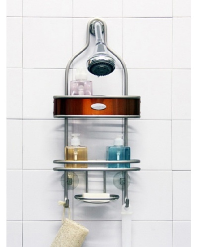 Samsonite Satin Nickel & Salmon Shower Caddy