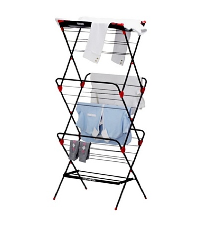 Samsonite Space-Saving Collapsible Dryer Rack, Black/Red, Tall