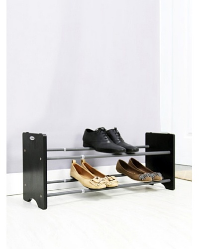 Samsonite 2-Tier Expandable Shoe Rack with Black Wood End