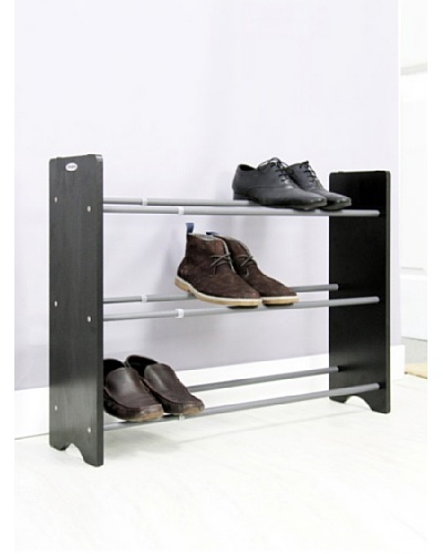 Samsonite 3-Tier Expandable Shoe Rack with Black Wood End