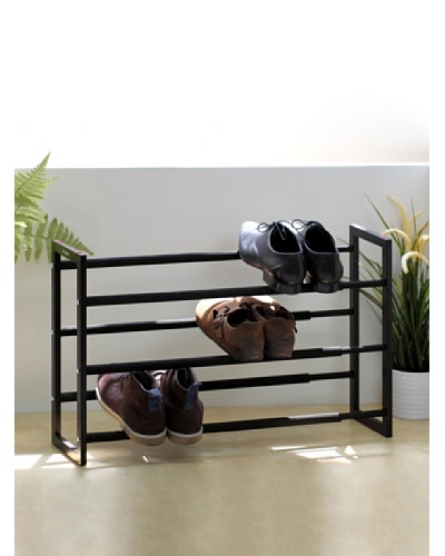 Samsonite Expandable 3-Tier Steel Shoe Rack, Black