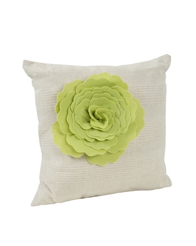 Saro Lifestyle Lime Flower Design Pillow