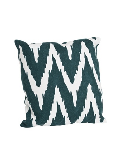 Saro Lifestyle Teal Brasileiro Chevron Square Pillow