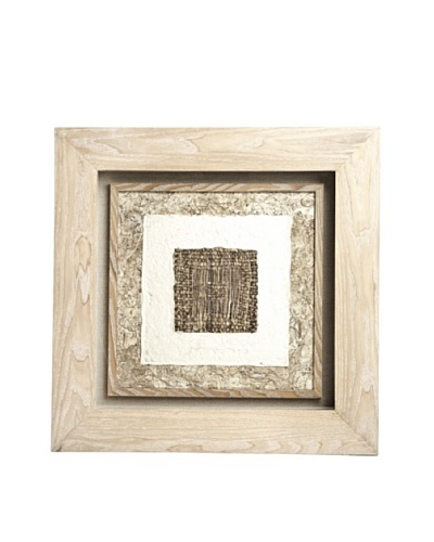 Saro Lifestyle Natural Framed Dark Square Paper Art