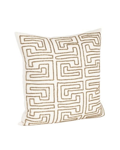 Saro Lifestyle Bronze Maze Design Beaded Pillows