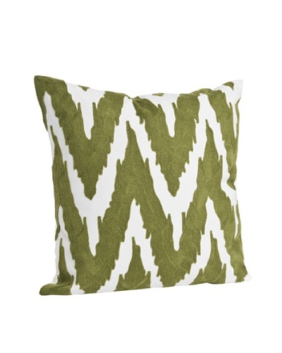 Saro Lifestyle Grass Brasileiro Chevron Square Pillow