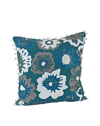 Saro Lifestyle Green Dahlia Square Pillow