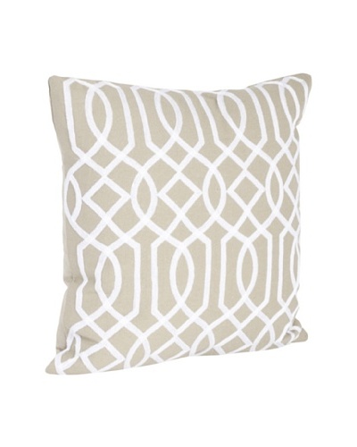 Saro Lifestyle Khaki Embroidered Design Pillow