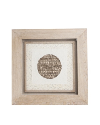 Saro Lifestyle Natural Framed Dark Circle Paper Art