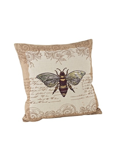 Saro Lifestyle Natural Bumble Bee Pillow