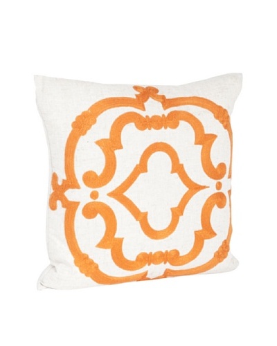 Saro Lifestyle Persimmon Embroidered Design Pillow