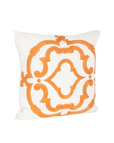 Saro Lifestyle Persimmon Embroidered Design Pillow