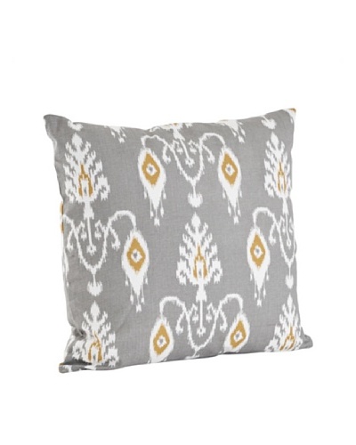 Saro Lifestyle Grey Ikat Design Pillow