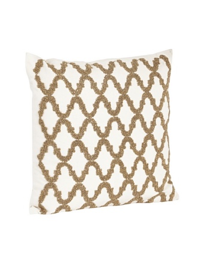 Saro Lifestyle Bronze Beaded Design Pillow