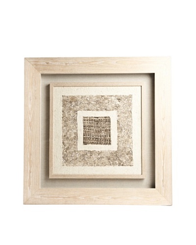 Saro Lifestyle Natural Framed Light Square Paper Art