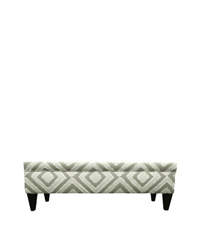 Sole Designs Brooke 10 Button Tufted Storage Bench, Nouveau Platinum