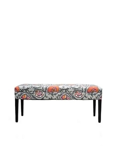 Sole Designs Willard Bench, Grey/Orange